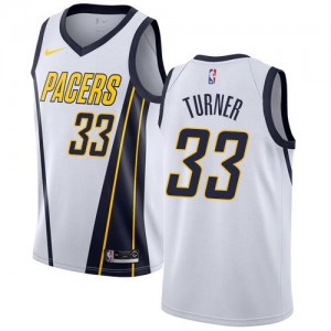 Nike Maillots De Basket Myles Turner Pacers Earned Edition Homme Blanc No.33