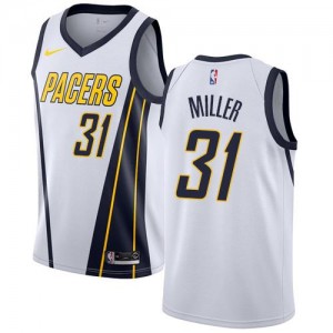 Nike NBA Maillots Basket Reggie Miller Pacers #31 Enfant Blanc Earned Edition