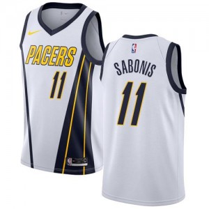 Nike NBA Maillot Basket Sabonis Indiana Pacers Blanc Earned Edition No.11 Homme