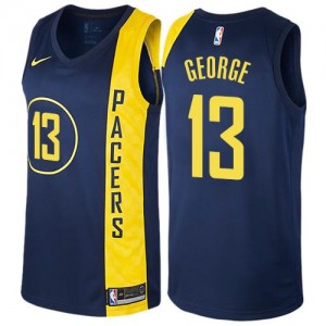 Nike NBA Maillots Basket George Indiana Pacers bleu marine No.13 Enfant City Edition