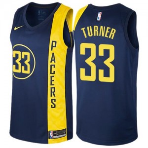 Maillot De Turner Indiana Pacers City Edition #33 bleu marine Nike Homme