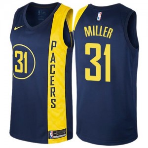 Nike Maillots De Basket Reggie Miller Pacers #31 Homme bleu marine City Edition