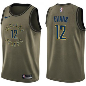 Nike Maillot Evans Pacers #12 vert Homme Salute to Service