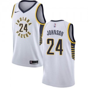 Maillots Basket Alize Johnson Indiana Pacers Blanc #24 Association Edition Nike Homme