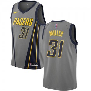 Nike Maillots Miller Pacers Gris City Edition Homme #31
