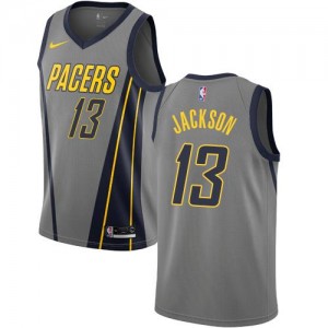 Nike Maillots Jackson Indiana Pacers Gris City Edition Homme No.13
