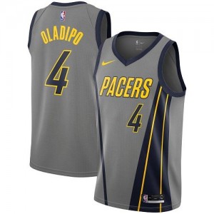 Nike Maillots Basket Victor Oladipo Indiana Pacers City Edition Gris Homme #4