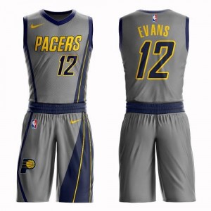 Maillots Basket Tyreke Evans Indiana Pacers No.12 Homme Nike Suit City Edition Gris