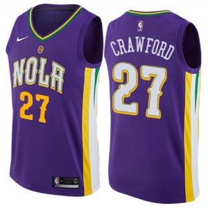 Nike NBA Maillots Basket Crawford New Orleans Pelicans City Edition #27 Homme Violet
