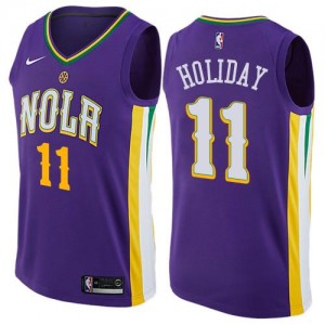 Nike NBA Maillots Holiday New Orleans Pelicans City Edition #11 Homme Violet