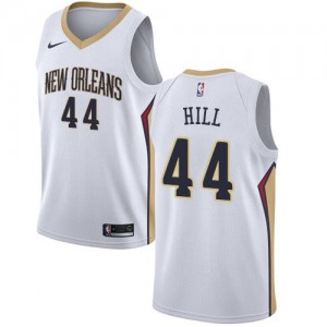Nike NBA Maillot Basket Hill New Orleans Pelicans #44 Blanc Association Edition Homme