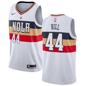 Nike NBA Maillots De Solomon Hill Pelicans Homme Blanc Earned Edition No.44