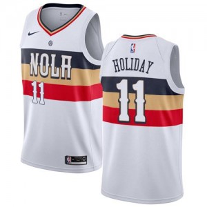 Nike NBA Maillot De Basket Jrue Holiday New Orleans Pelicans #11 Earned Edition Blanc Homme