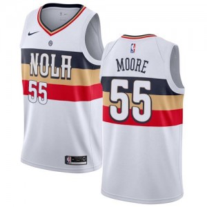 Nike Maillot E'Twaun Moore New Orleans Pelicans Earned Edition Homme Blanc #55