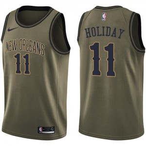Maillot Holiday New Orleans Pelicans Homme Nike vert Salute to Service #11