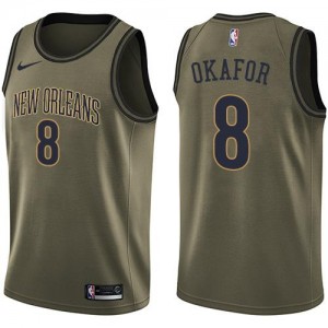 Maillot Basket Jahlil Okafor New Orleans Pelicans Nike Salute to Service No.8 vert Enfant