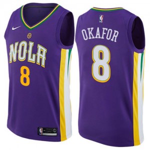 Nike Maillot De Basket Jahlil Okafor New Orleans Pelicans #8 City Edition Violet Homme