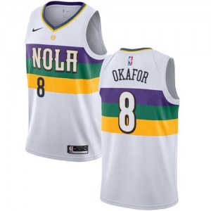 Maillots De Basket Jahlil Okafor New Orleans Pelicans Blanc Nike Enfant No.8 City Edition