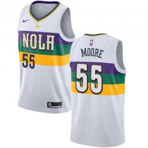 Nike NBA Maillots De Moore Pelicans Homme Blanc City Edition No.55