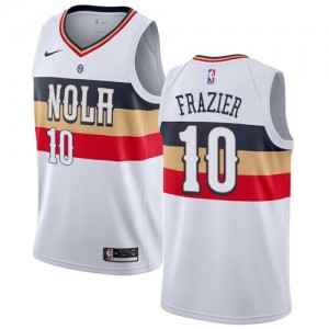 Maillot De Frazier Pelicans Homme Blanc #10 Earned Edition Nike