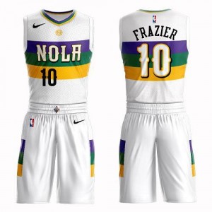 Nike Maillot Frazier New Orleans Pelicans #10 Blanc Homme Suit City Edition