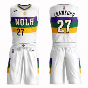 Nike NBA Maillots Jordan Crawford New Orleans Pelicans No.27 Suit City Edition Blanc Enfant
