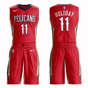 Nike NBA Maillot De Jrue Holiday Pelicans Homme No.11 Rouge Suit Statement Edition