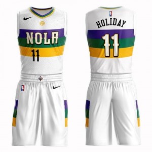Nike Maillot Jrue Holiday Pelicans Suit City Edition Homme Blanc #11