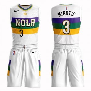 Nike NBA Maillot Mirotic Pelicans Homme Suit City Edition Blanc #3