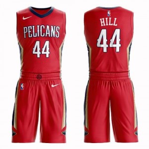 Nike Maillot Basket Solomon Hill Pelicans Homme #44 Suit Statement Edition Rouge