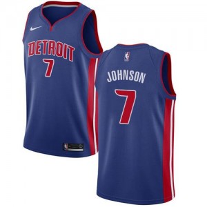 Nike Maillot Basket Johnson Pistons Homme Bleu royal Icon Edition #7