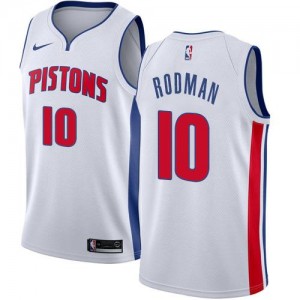 Nike NBA Maillot Basket Rodman Detroit Pistons #10 Homme Blanc Association Edition
