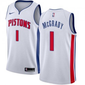 Nike NBA Maillot McGrady Pistons Homme Blanc #1 Association Edition
