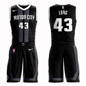 Maillot De Long Detroit Pistons Enfant No.43 Nike Suit City Edition Noir