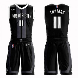 Maillot De Basket Isiah Thomas Pistons Suit City Edition #11 Homme Noir Nike