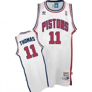 Maillots De Thomas Pistons Blanc Adidas No.11 Throwback Homme