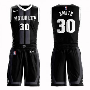 Nike NBA Maillot Basket Joe Smith Detroit Pistons Suit City Edition Noir Homme #30