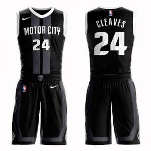 Nike NBA Maillot Mateen Cleaves Detroit Pistons Homme Noir #24 Suit City Edition