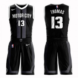 Nike Maillots Basket Thomas Pistons Noir Homme #13 Suit City Edition