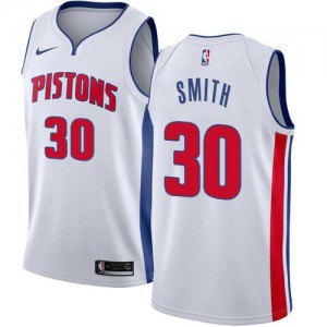 Nike Maillot Joe Smith Detroit Pistons #30 Blanc Association Edition Homme