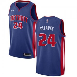 Maillot Basket Mateen Cleaves Pistons Nike Bleu royal Icon Edition No.24 Homme