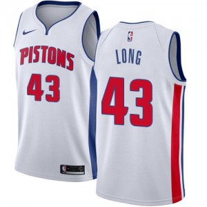 Nike Maillots Long Pistons Association Edition No.43 Blanc Homme