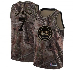 Nike Maillots De Basket Johnson Detroit Pistons #7 Homme Camouflage Realtree Collection