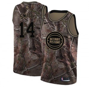 Nike Maillots De Smith Pistons #14 Camouflage Enfant Realtree Collection