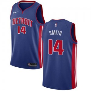 Nike Maillots Ish Smith Detroit Pistons Icon Edition No.14 Bleu royal Enfant