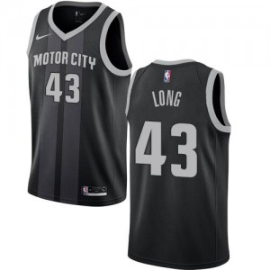 Nike Maillots De Basket Grant Long Pistons Enfant No.43 Noir City Edition