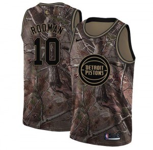 Maillots Basket Rodman Pistons Realtree Collection #10 Camouflage Nike Homme