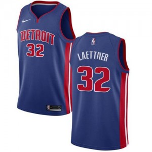 Nike Maillots Basket Christian Laettner Pistons Icon Edition #32 Bleu royal Enfant