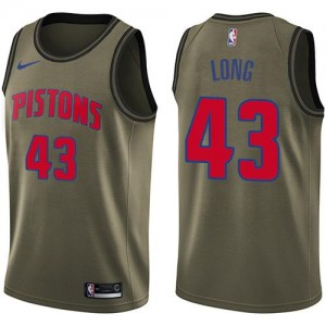 Nike NBA Maillots De Basket Long Detroit Pistons vert Homme Salute to Service No.43