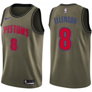 Maillots Basket Henry Ellenson Pistons Salute to Service Homme #8 vert Nike